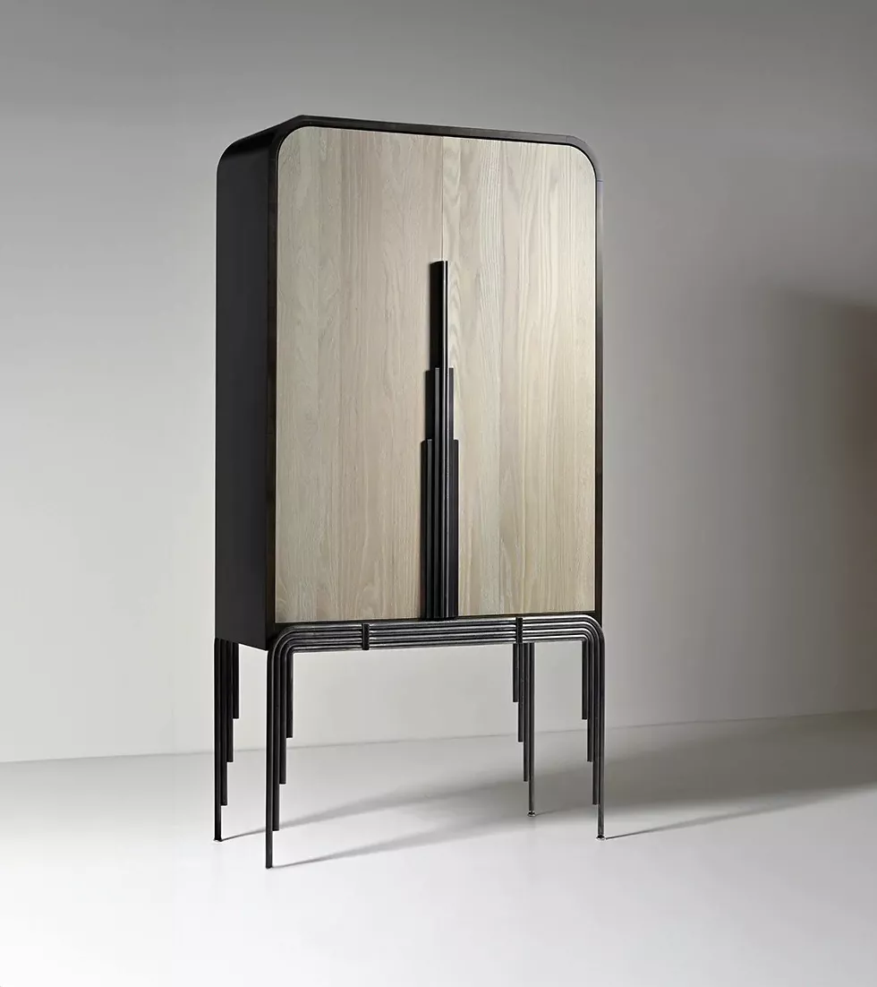 Modern skyscraper inspired cabinet designed for AbnerHenry by Calvin Mai