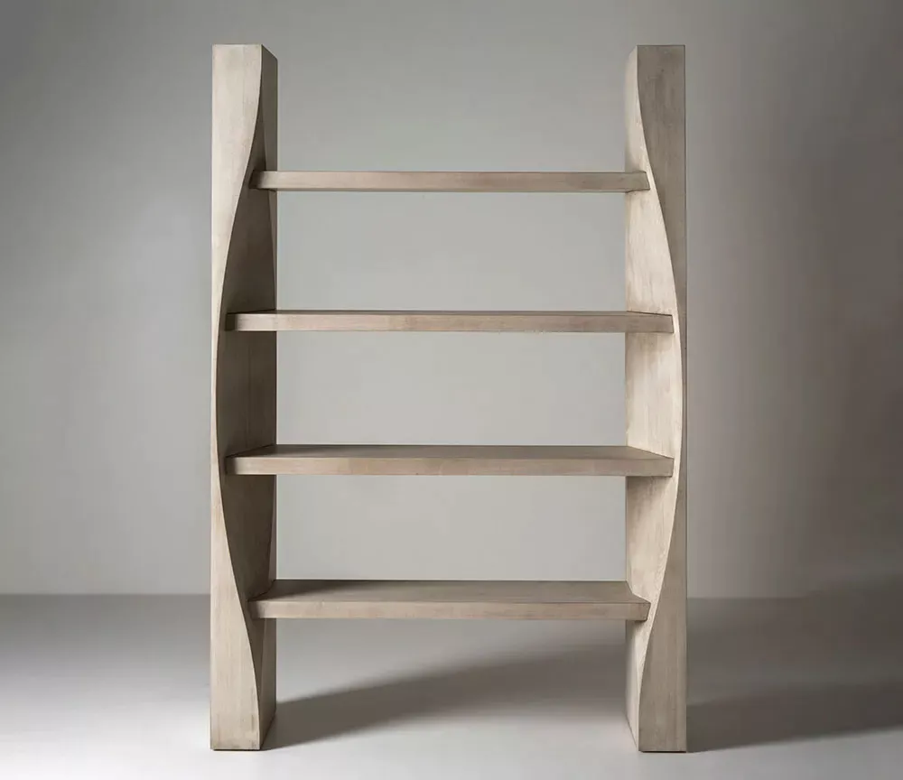 Modern parabolic inspired bookcase designed for AbnerHenry by Calvin Mai