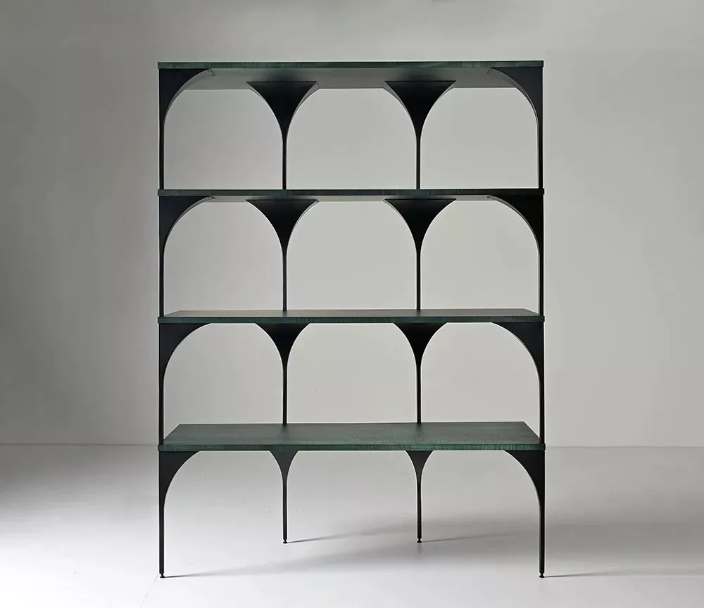 Modern roman inspired bookcase designed for AbnerHenry by Calvin Mai