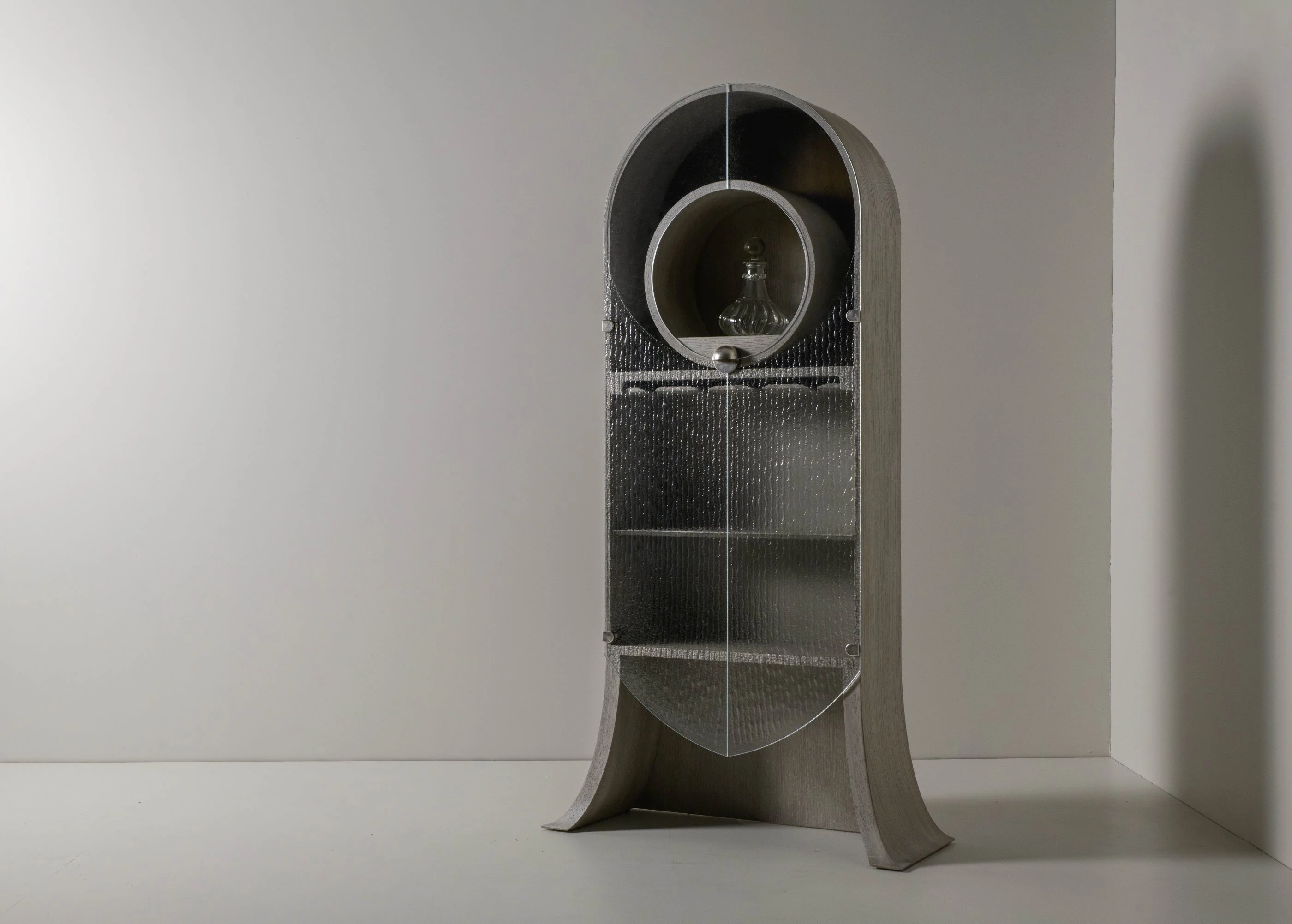 Serena Pulitzer Lederer by Klimt inspired bar cabinet designed for MET x AbnerHenry by Calvin Mai