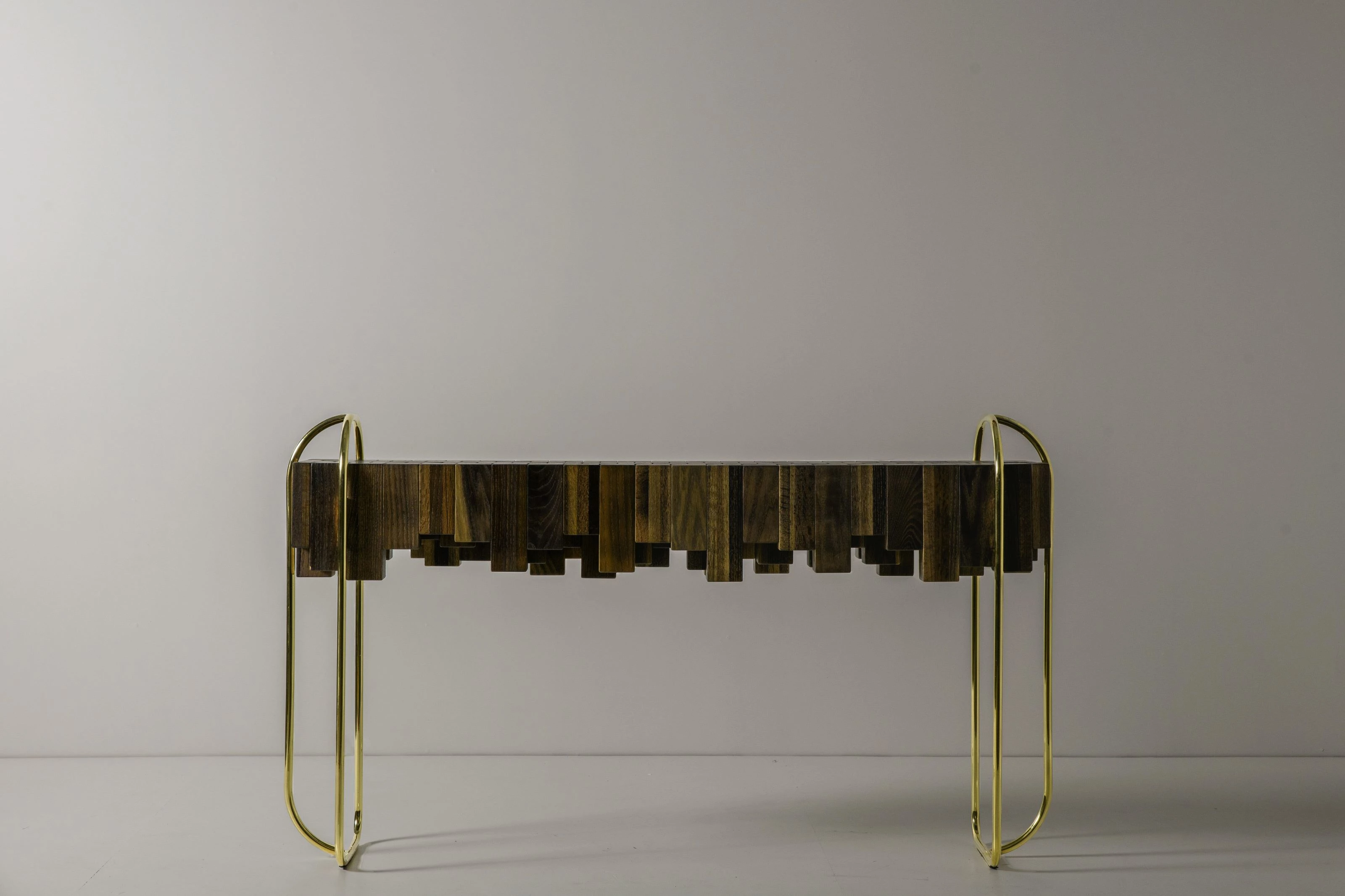 The Circus of the Sun by Seurat inspired console table designed for MET x AbnerHenry by Calvin Mai